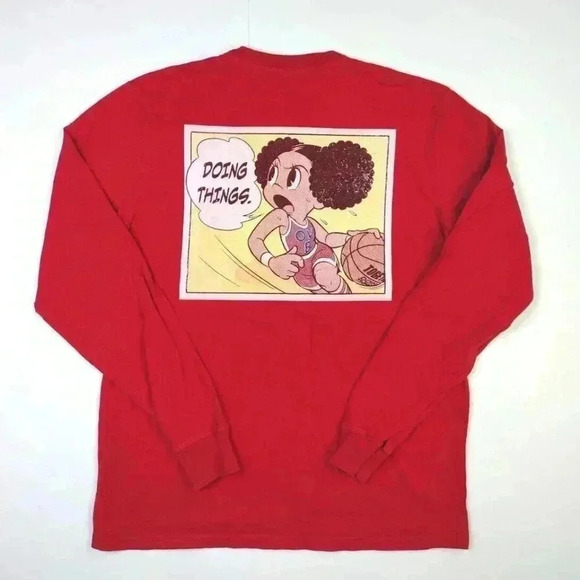 Outdoor Voices | OV x Akira Yonekawa Red Long Sleeve Tee - Cherry / Sz XS - Picture 3 of 6